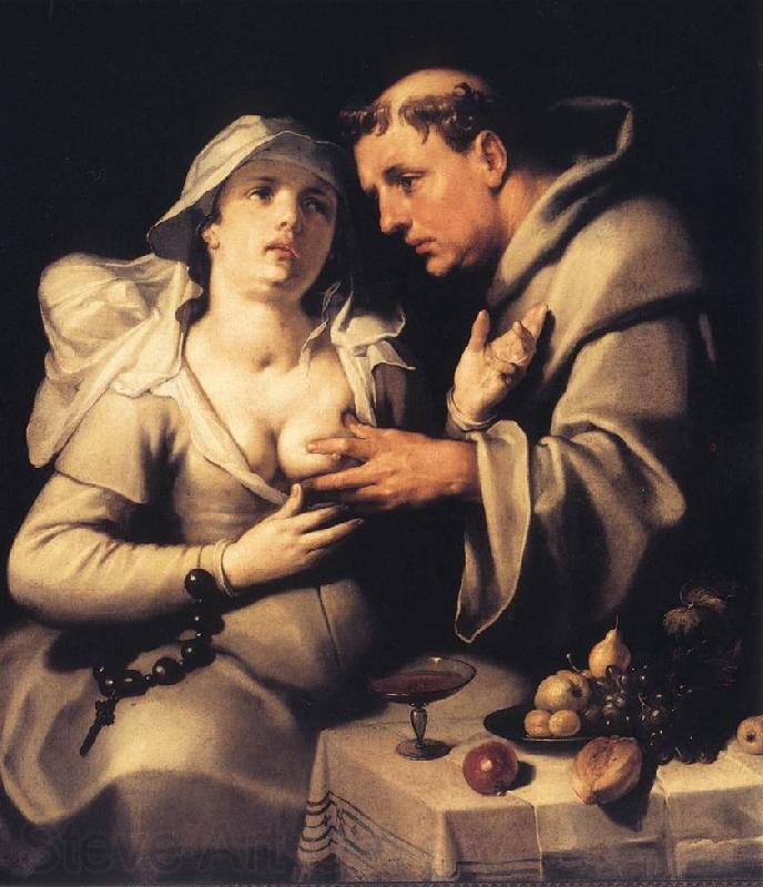 CORNELIS VAN HAARLEM The Monk and the Nun ds Spain oil painting art